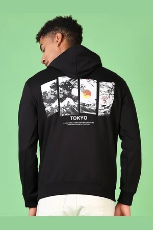 V-Mart Men Printed Hooded Sweatshirt