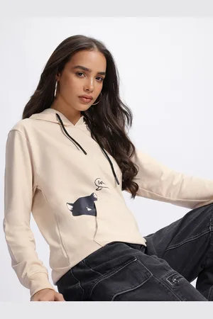 DressBerry Peek-a-Boo Printed Hooded Sweatshirt