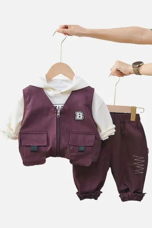 Little Surprise Box LLP Kids Printed Sweatshirt & Joggers With Jacket Clothing Set