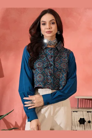 InWeave Women Floral Crop Open Front Jacket with Embroidered