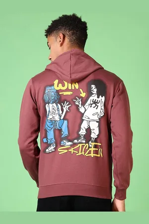 V-Mart Men Printed Hooded Sweatshirt