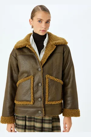 Koton Women Checked Crop Tailored Jacket