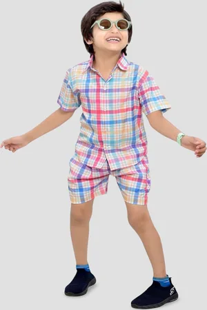 BAESD Boys Checked Pure Cotton Clothing Set