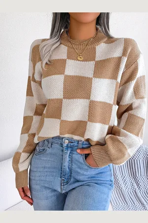 HERE&NOW Women Checked Pullover