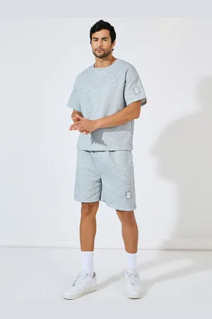 Styli Self-Design Round Neck Short Sleeves T-Shirt With Shorts