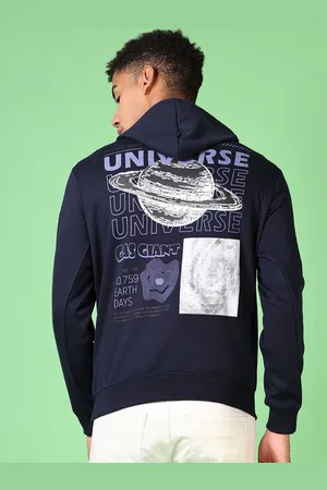 V-Mart Men Printed Hooded Sweatshirt