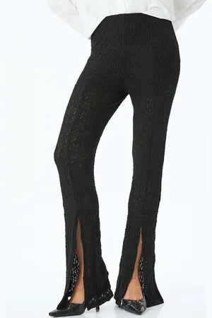 Koton Women Self Design Mid-Rise Bootcut Trousers