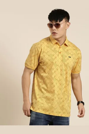 Provogue Men Floral Printed Polo Collar T-shirt