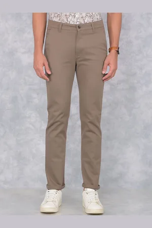 Crimsoune Club Men Cotton Printed Smart Straight Fit Chinos Trousers