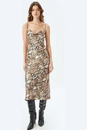 Koton Women Animal Printed A-Line Midi Dress