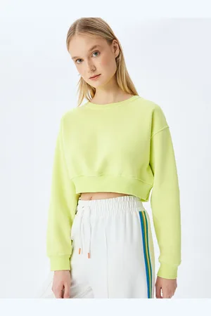 Koton Women Cotton Crop Sweatshirt