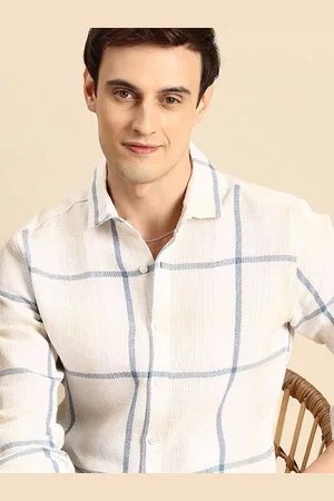 Mast & Harbour Pure Cotton Checked Knitted Casual Shirt