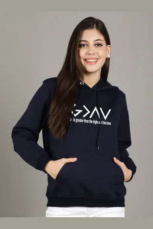 GRACIT Women Printed Hooded Sweatshirt