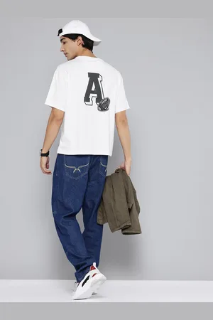 Aeropostale Men Typography Printed Drop-Shoulder Sleeves Pure Cotton T-shirt