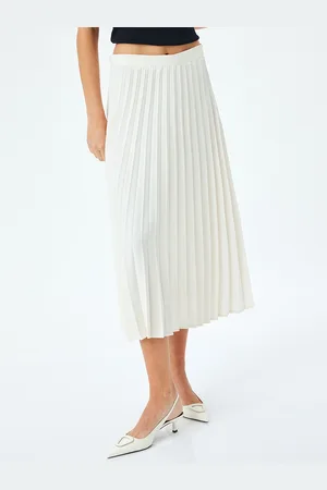 Koton Women Pleated A-line Midi Skirt
