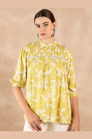 all about you Women Floral Printed Mandarin Collar Top