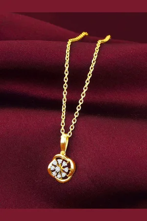 GIVA Women 14KT Yellow Gold Blume Wheel Diamond Pendant