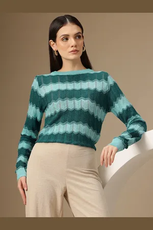 Chemistry Open Knit Design Acrylic Pullover