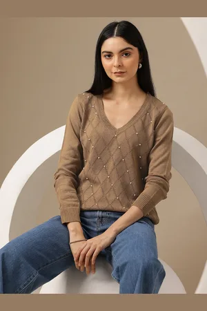Chemistry Open Knit Embellished Pullover