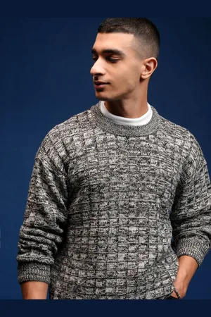 Highlander Men Round Neck Cable Knit Pullover