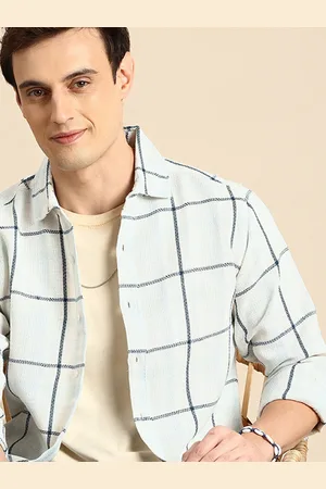 Mast & Harbour Pure Cotton Checked Knitted Casual Shirt