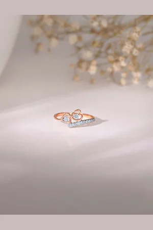 GIVA 18K Rose Gold Diamond Ring