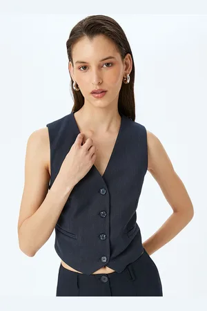 Koton Women Striped Casual Waistcoat