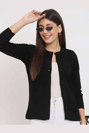 CLAPTON Women Cable Knit Woollen Cardigan