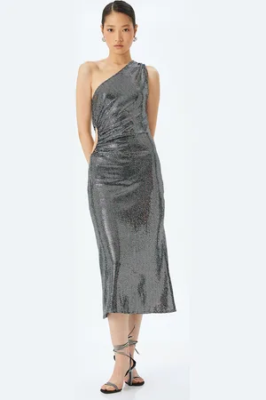 Koton Women Embellished Sheath Midi Dress With Cut-Outs Detailed