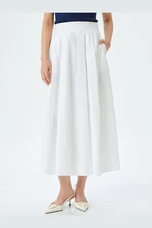 Koton Women Pure Cotton A-line Midi Skirts