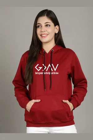 GRACIT Women Printed Hooded Sweatshirt