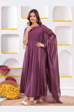 Nayo Fit & Flare Dress with Embroidered Dupatta