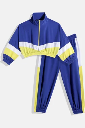 HERE&NOW Girls Striped Sweatshirt With Joggers