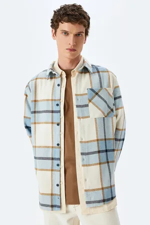 Koton Men Windowpane Checks Opaque Checked Casual Shirt