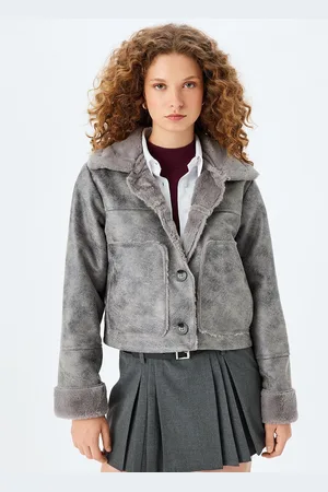 Koton Women Checked Longline Tailored Jacket