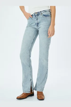 Koton Women Flared Mid-Rise Light Fade Stretchable Jeans