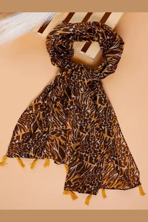 Jewelz Girls Animal Printed Stole with Tassel
