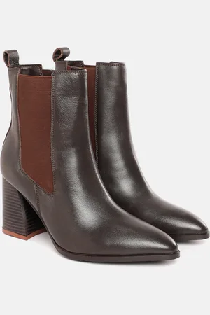 Lino Perros Women Point Toe Chelsea Boots with Block Heels