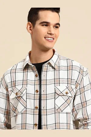 Mast & Harbour Men Opaque Checked Casual Relaxed Fit Shackets