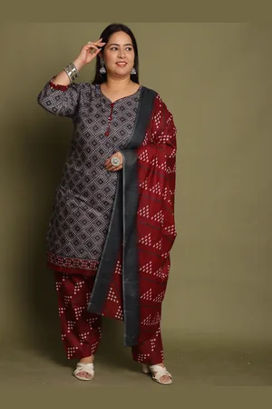 Rajnandini Women Bandhani Printed Regular Kurta with Trousers & With Dupatta