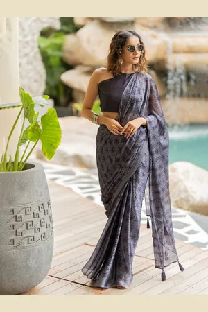 Mirchi Fashion Tie and Dye Block Print Saree