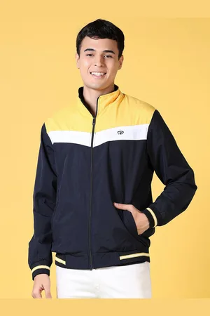 V-Mart Men Colourblocked Bomber with Embroidered Jacket