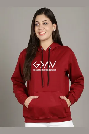 Jinfo Women Printed Hooded Sweatshirt