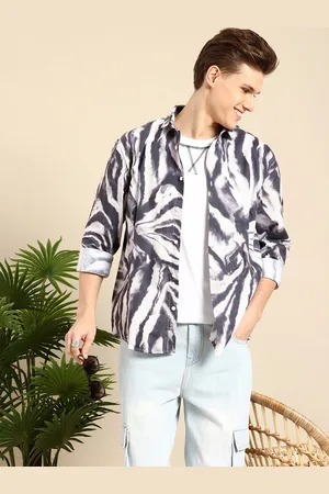 Mast & Harbour Tie and Dye Drop-Shoulder Sleeves Relaxed Fit Pure Cotton Casual Shirt