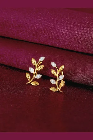 GIVA 14K BIS Hallmark Yellow Gold Diamond Earrings