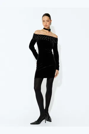 Koton Women Off-Shoulder Bandeau Mini Dress