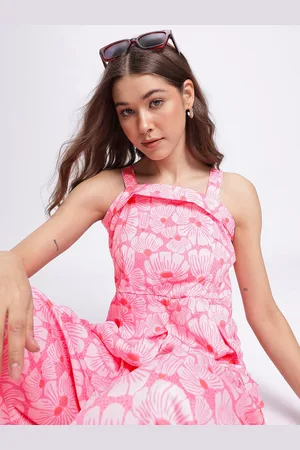 DressBerry Frilly Fun Floral Pleated Jumpsuit