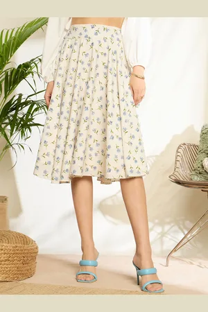 Berrylush Printed A-Line Knee Length Skirt