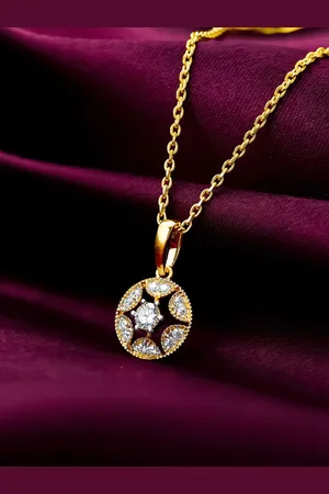 GIVA Women 14K Gold Diamond Pendant