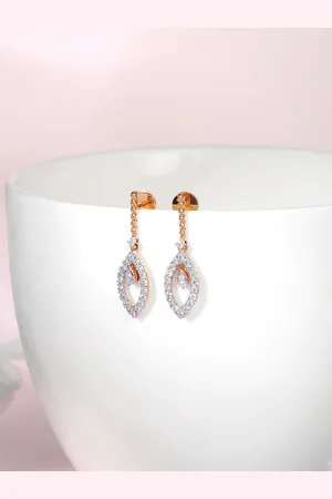 GIVA 18K Rose Gold Gleam Diamond Women Earrings